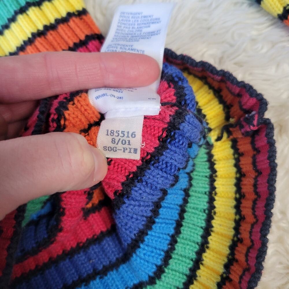 Tommy Hilfiger Rainbow Striped Turtleneck Sweater Large Vintage Y2K - Picture 6 of 8